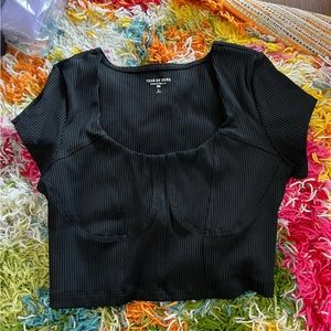 Year of Ours Black Cropped Corset top